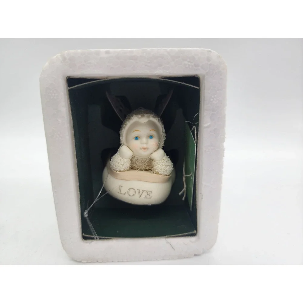 Department 56 Snowbabies Angel Ornament Love Porcelain Bisque Figurine in Box